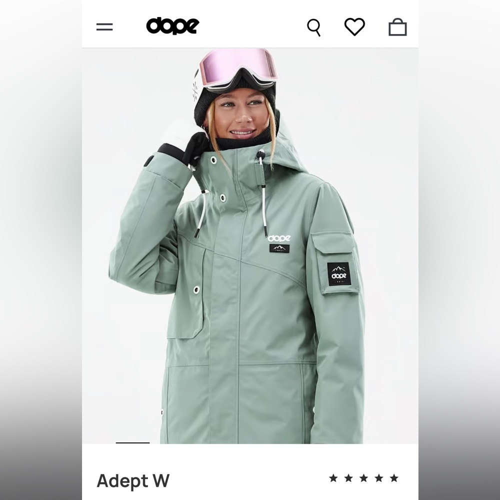 Dope faded green Adept W ski jacket.